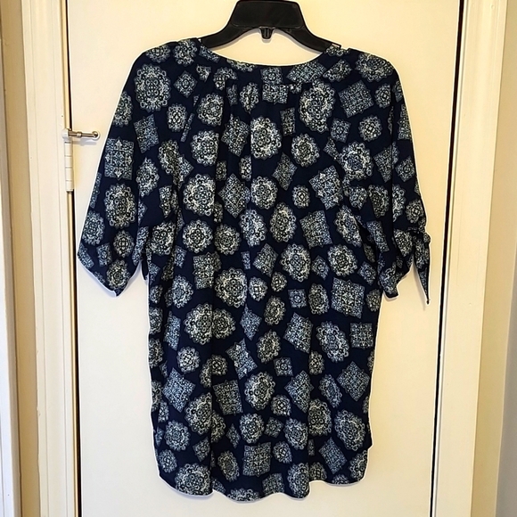 Michael Kors Womens Blue Tunic Style Short Sleeve Top - Picture 6 of 6